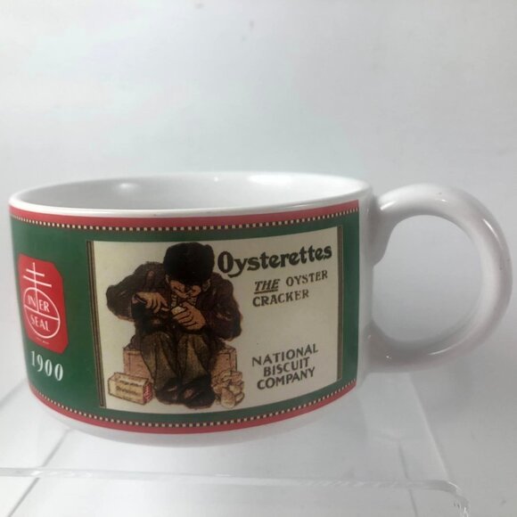 Vintage Nabisco Cracker Advertising Soup Mugs Set Of 2 Bowls with Handles - Picture 4 of 5